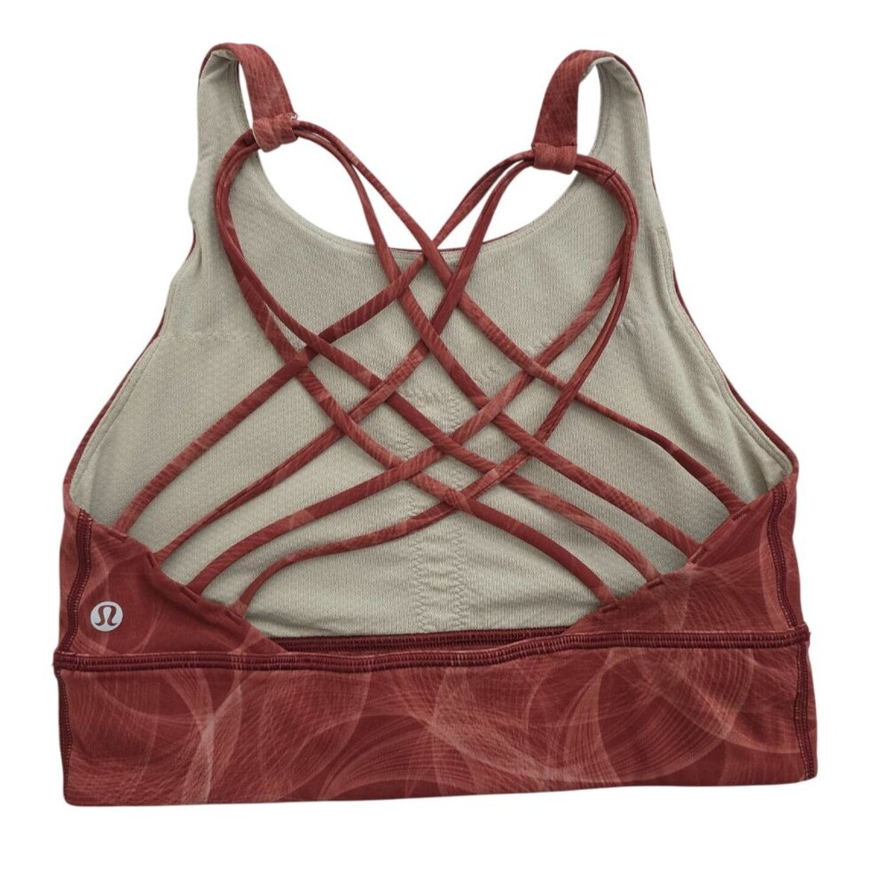 Lululemon Free to Be High-Neck Long-Line Luxtreme Wine Yoga Sports Bra Sz 8 - Picture 2 of 6